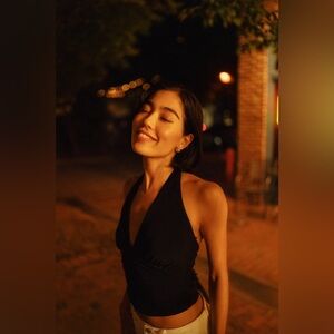 Cache size small ruched halter